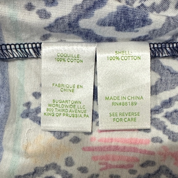 Lilly Pulitzer  Ocean Ridge  Dress  Ikat Blue and White 100%COTTON - Picture 3 of 13